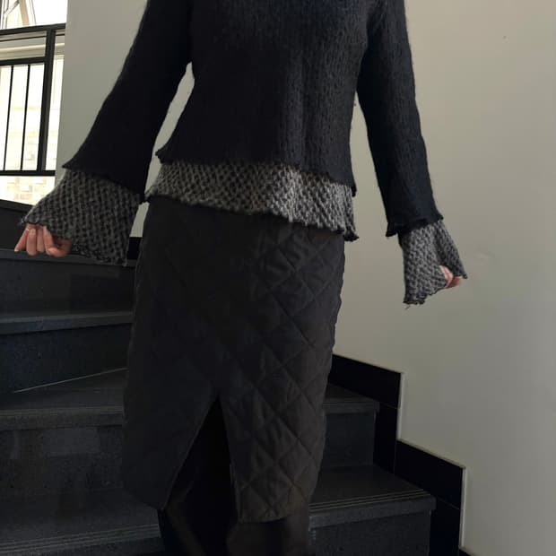 레이어드 폴라 니트