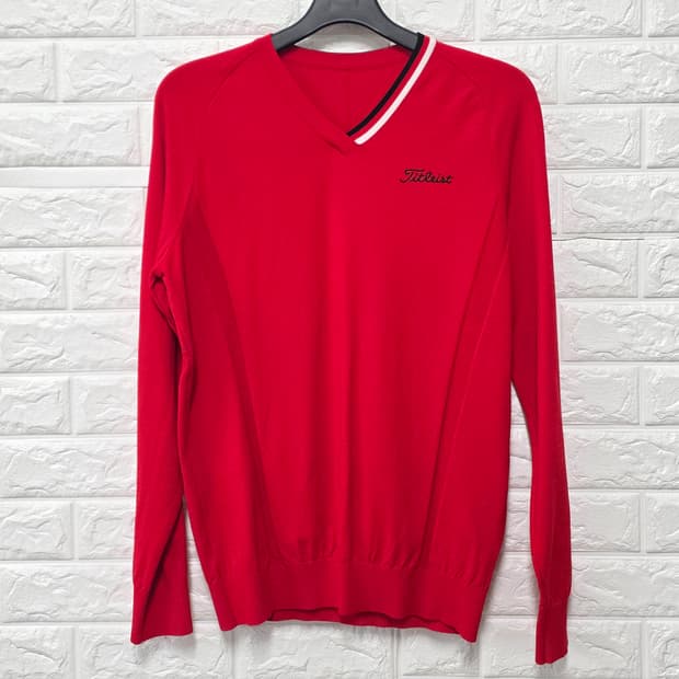 택포) 타이틀리스트 남성 V넥 골프 니트 L