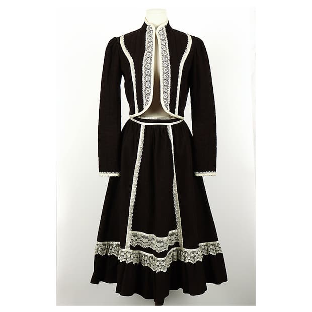 70's GUNNIE SAX 코듀로이 퀼팅 거니섹투피스 미국빈티지드레스