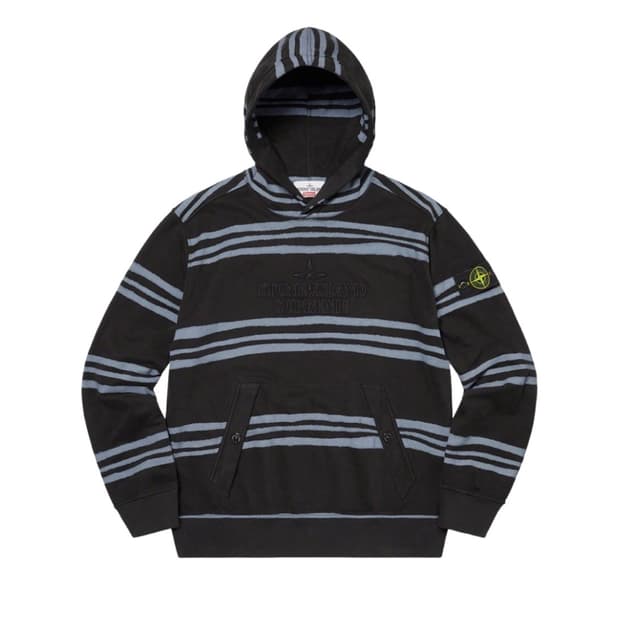 슈프림 x 스톤 아일랜드 워프 스트라이프 후드 스웨트셔츠