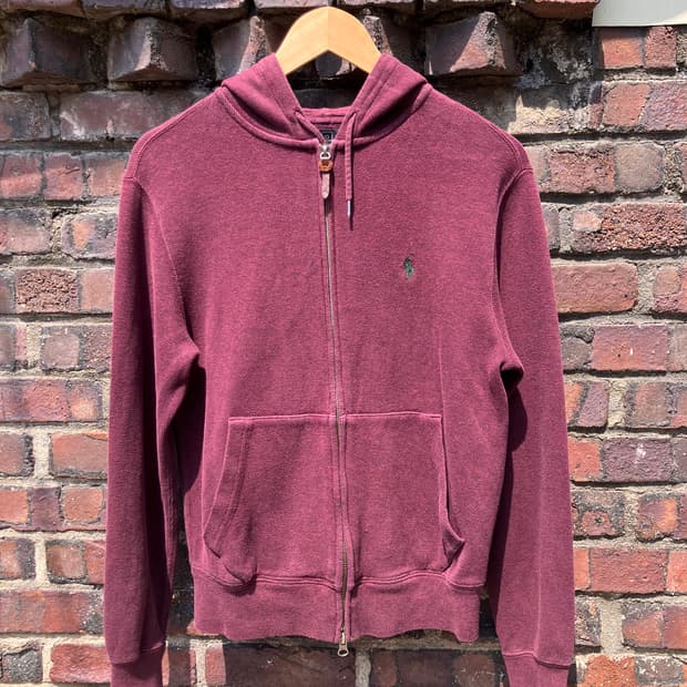 Polo Ralph Lauren 버건디 집업 후드 S