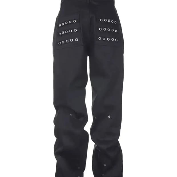 비엑세스 아일렛 버튼 블랙 진스 새상품