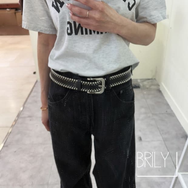 [Unisex] ARON 에스닉 나노 스터드 볼드 벨트