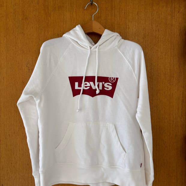 리바이스 화이트 로고 후드티