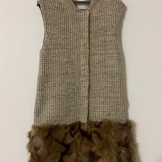MINE 니트 털 조끼 원피스 