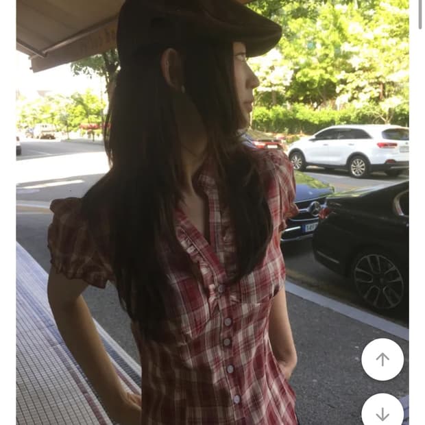 새상품) 포하우스 체크 퍼프 셔츠