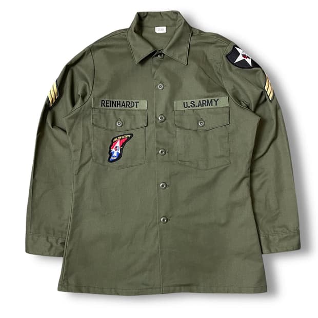 빈티지 밀리터리 패치 워크 셔츠 자켓