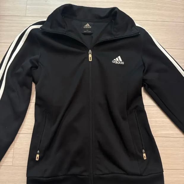 아이다스 블랙 져지 트랙탑 