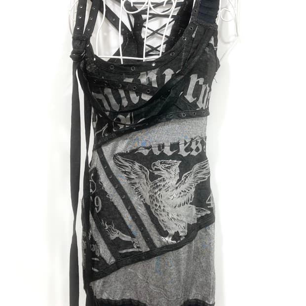 Salvage race-up sleeveless