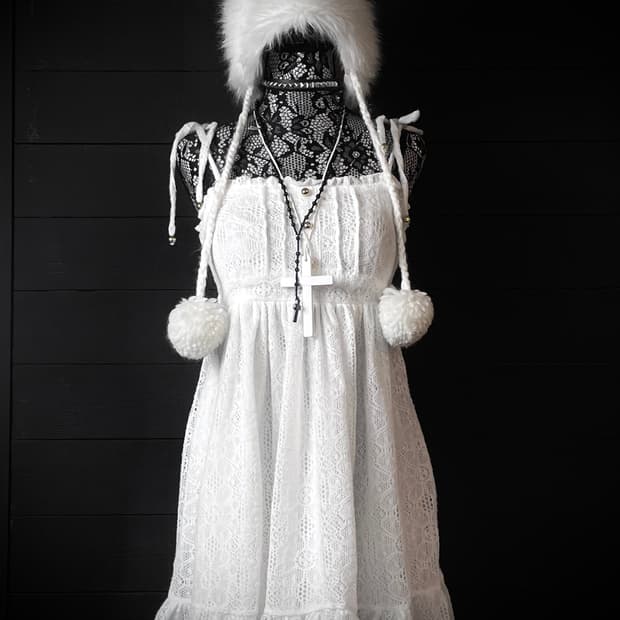 LIZ LISA 리즈리사 갸루 화이트 리본 타이 원피스