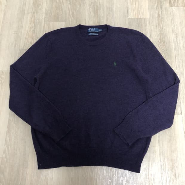 (XL) 폴로 랄프로렌 POLO 램스울 퍼플 라운드 니트 폴로니트