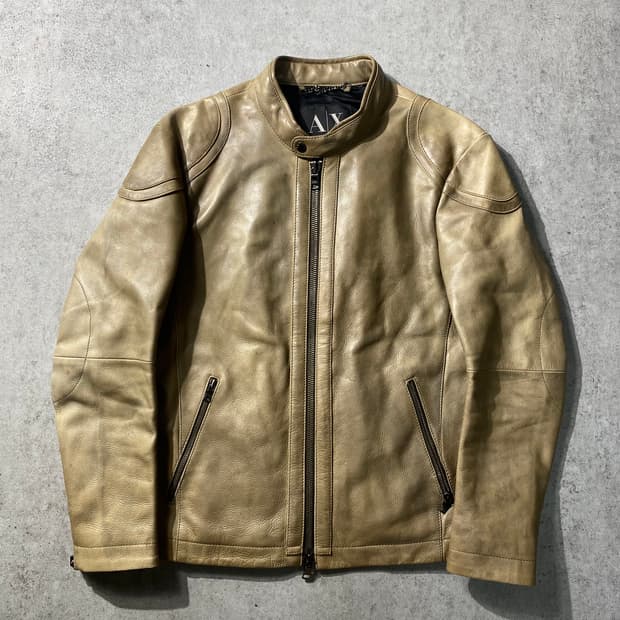 [M] Armani 아르마니 익스체인지 카우하이드 싱글 라이더자켓