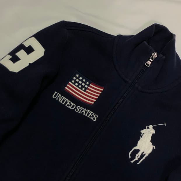 폴로 랄프로렌 빅포니 USA 성조기 네이비 코튼 집업