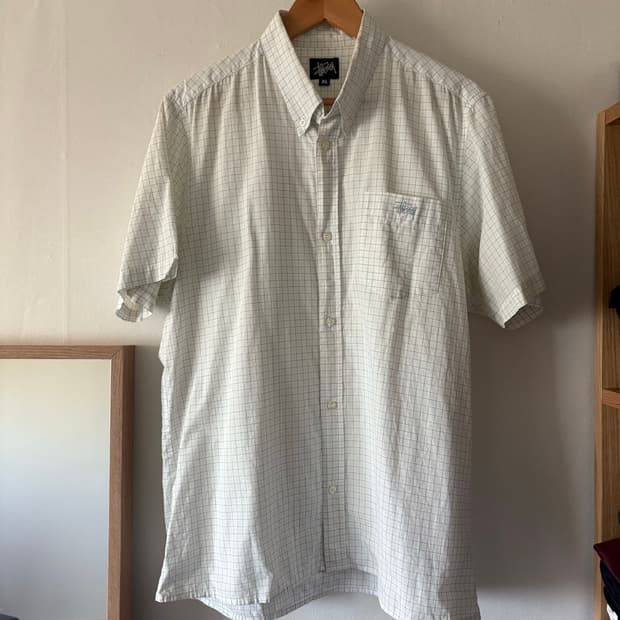 90s early 스투시 반팔체크 셔츠