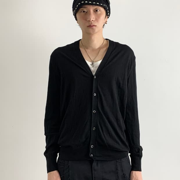 프라다 블랙 울 가디건