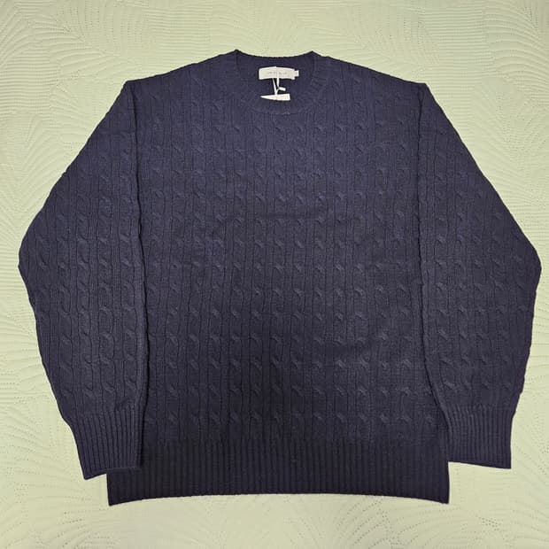 [새상품] 유니온블루 케이블 메리노 울 니트 네이비 XL