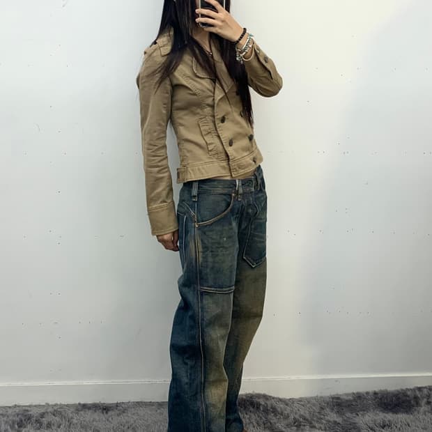 디젤 다크 워싱 디테일 데님 팬츠