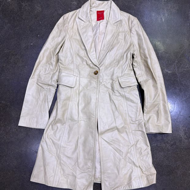 나이스클랍 도쿄 소가죽 레더 롱코트 레더자켓 베이지 88