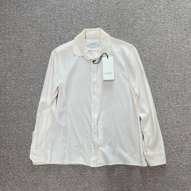 (새상품) 구찌 정품 화이트 블라우스 셔츠 36