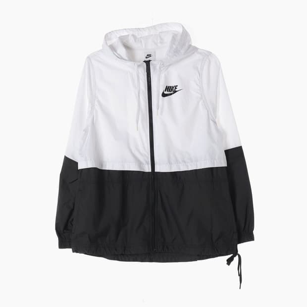 나이키 블랙 화이트 배색 윈드브레이커 S