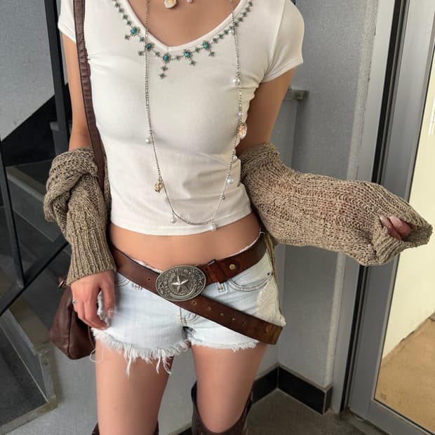 lowrise cutoff denim hotpants