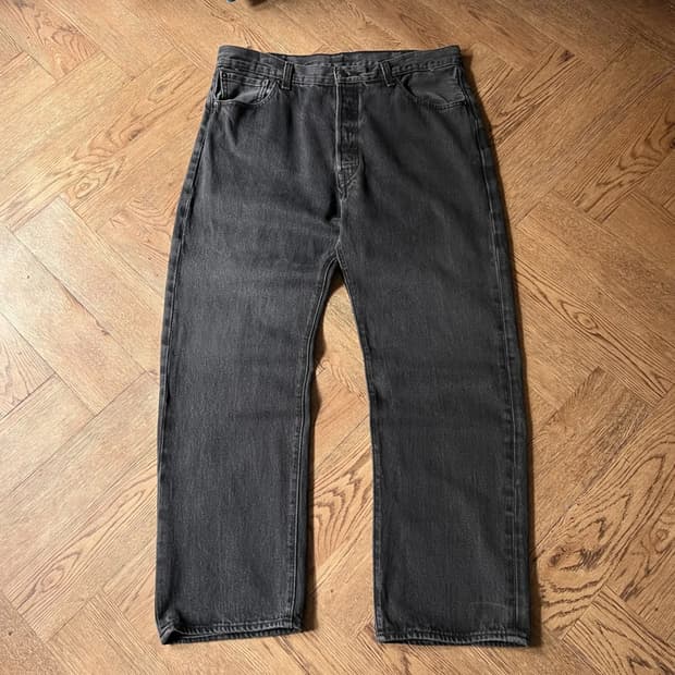 [38]리바이스 501 스트레이트 흑청 데님 팬츠