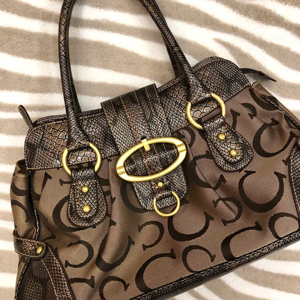 00s 오네갸루 금장 뱀피 숄더백 가방 빈티지 와투케 니혼진 갸루 히메