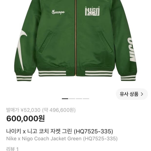 나이키 니고 리버시블 자켓