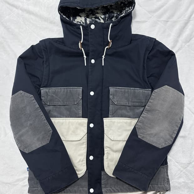 아디다스 후드 배색 패치 워크 자켓