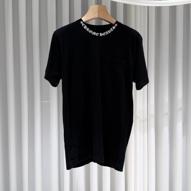 M / 크롬하츠 자수 블랙 반팔티셔츠