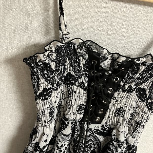 [오리엔탈/에스닉/히피] 코르셋 펌킨 레이스 원피스