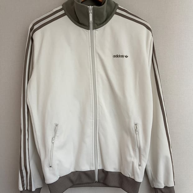 아디다스 아이보리 연카키 베켄바우어 트랙탑 져지 