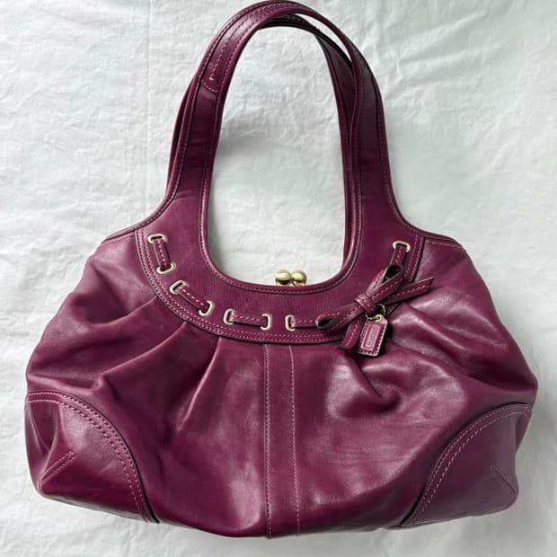 Coach puple ribbon shouder bag