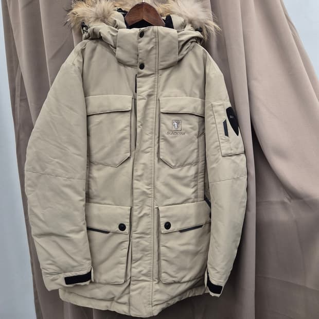 블랙야크 후드 패딩 점퍼 베이지 95