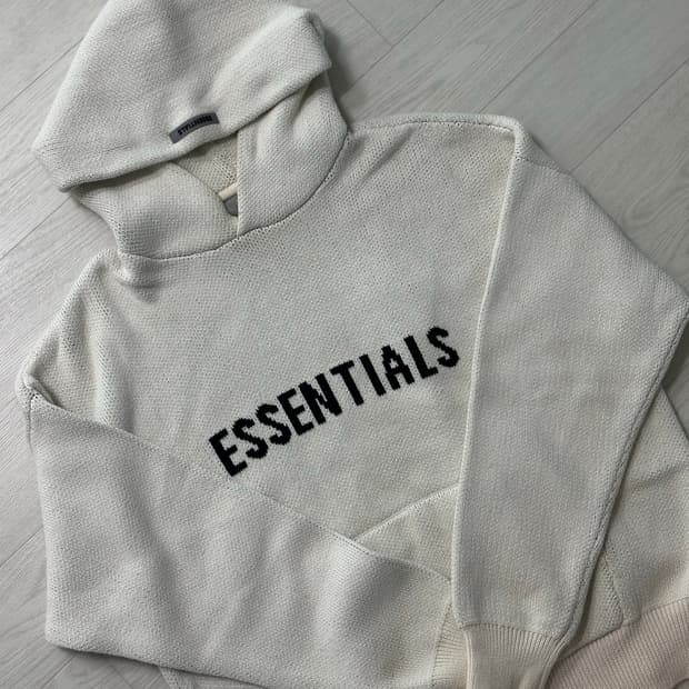 에센셜 니트 후드 크림 20fw