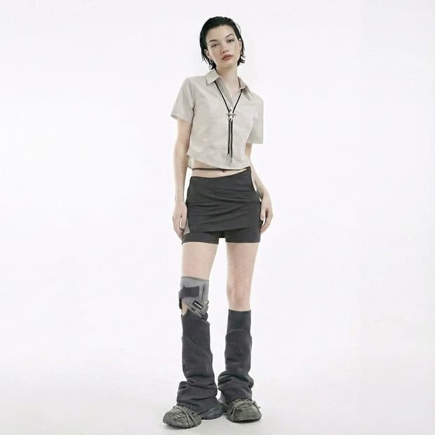 네비 nevy 케니 베이직 크롭 반팔셔츠