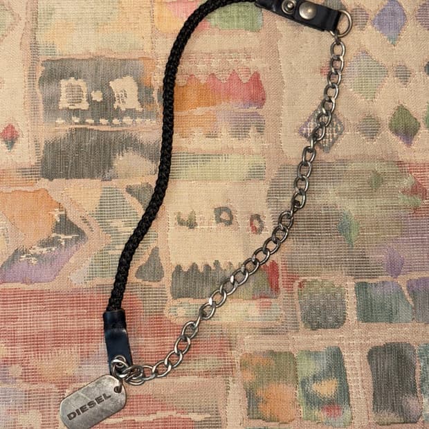 Diesel Leather&Chain Multi-way Necklace