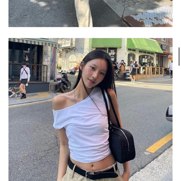 [미착용] 오데스 더블레이어 드레이프 탑 오프숄더