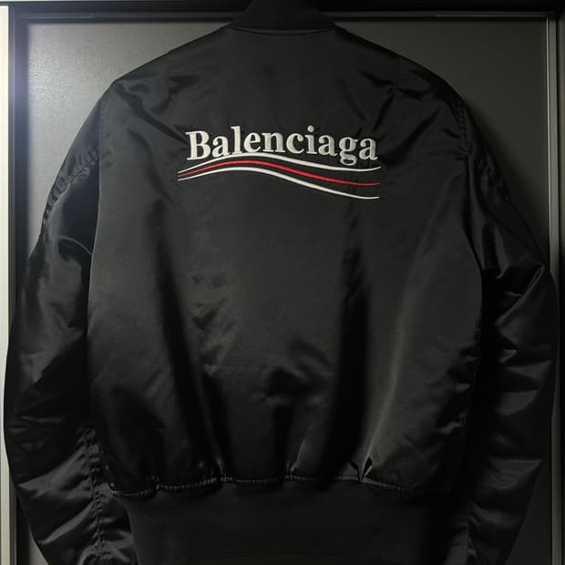 발렌시아가 18s/s 웨이브 로고 MA-1 봄버 자켓 블랙 (44)