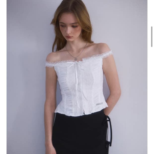 로제프란츠 Lace Off Shoulder Sleeveless [Whit