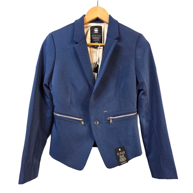 G-Star RAW 더블 버튼 네이비 블레이저 XXS