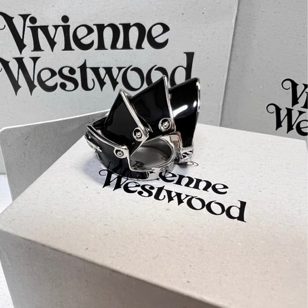 비비안웨스트우드 아카이브 블랙실버 아르테미스 너클링 반지