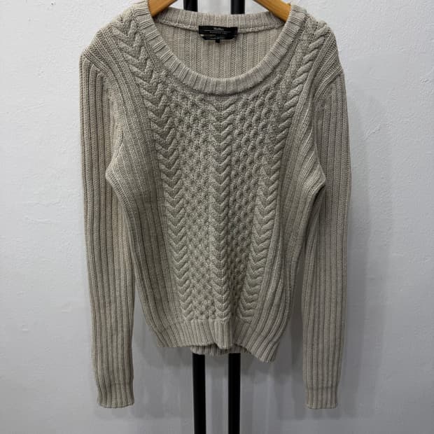 정품) 막스마라 케이블 니트 스웨터 아이보리 L