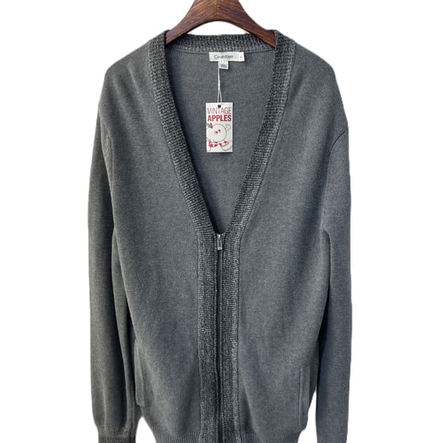 켈빈 클라인 그레이 집업 가디건