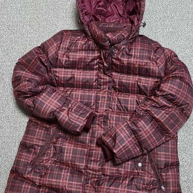 PAT 여성 체크 구스다운 패딩 100