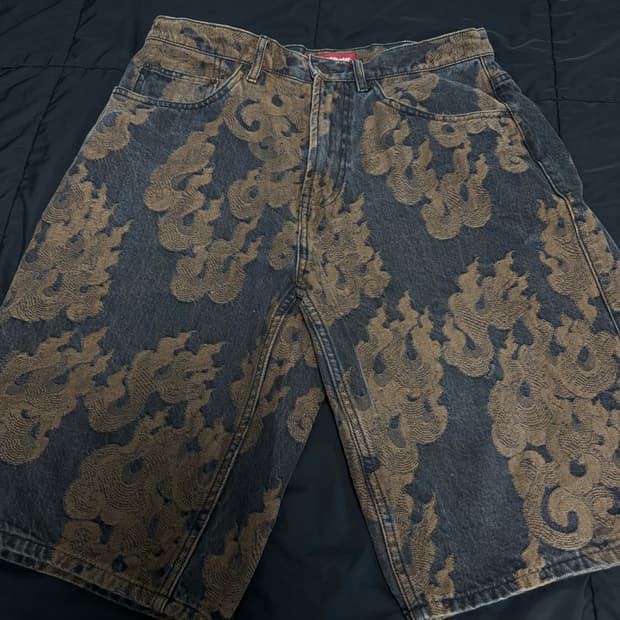 Supreme 23ss Jacquard baggy denim shorts