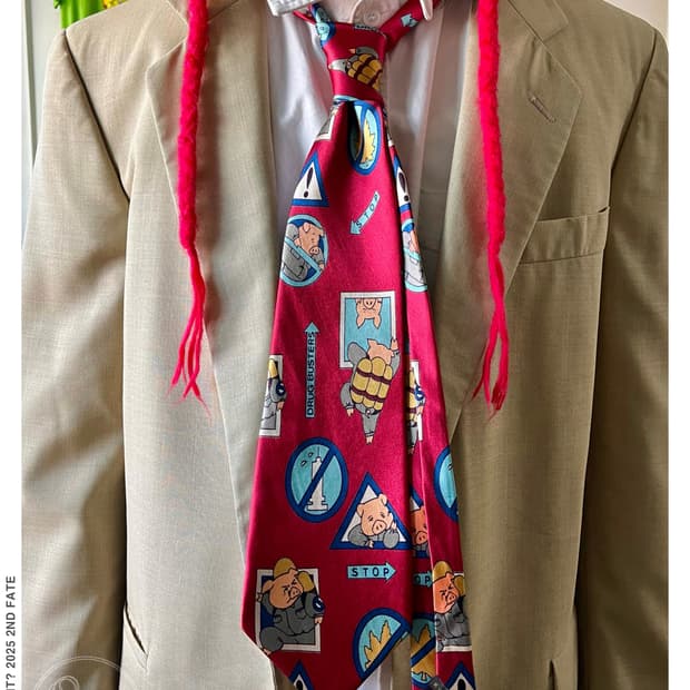 JPN Vintage Comic Art Pattern Silk Tie