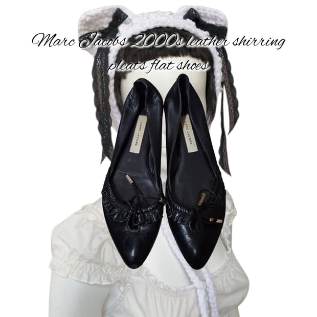 Marc Jacobs 2000s leather shirring flat