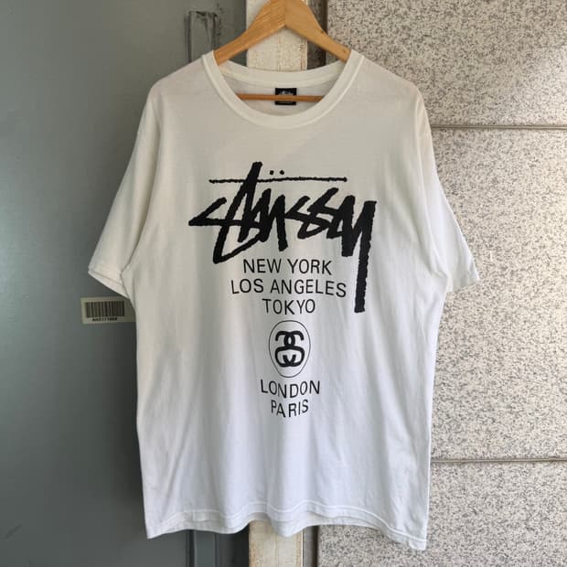 스투시 월드 투어 로고 반팔티