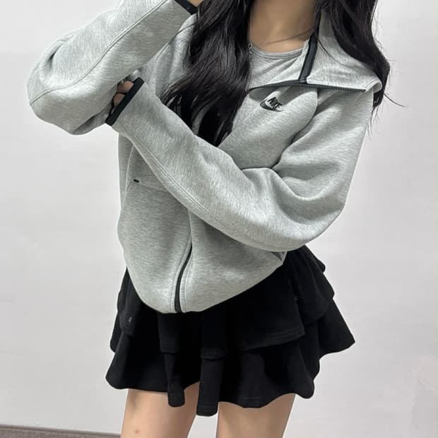 나이키 준신형 그레이 맨즈라인 테크팩 후드집업(XL)